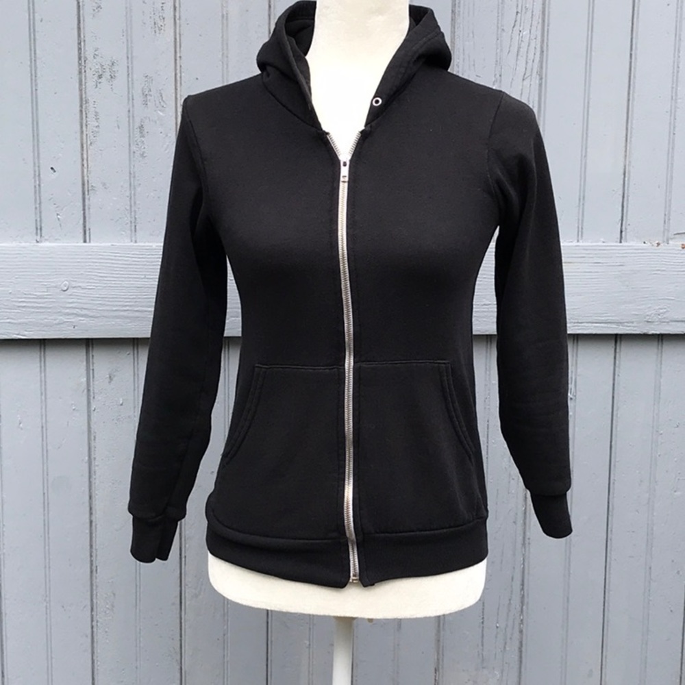 American Apparel F497, black hoodie XXS